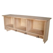 International Concepts Wall Shelf Unit with Storage, Unfinished SH-150